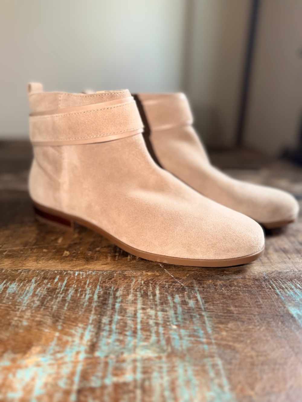 Suede Ankle Boot in Blush Champagne color- Women's Fashion Boot